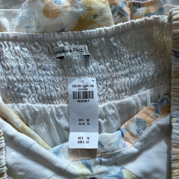 Floral Sleeveless Dress - Yellow and White - Picture 7 of 8